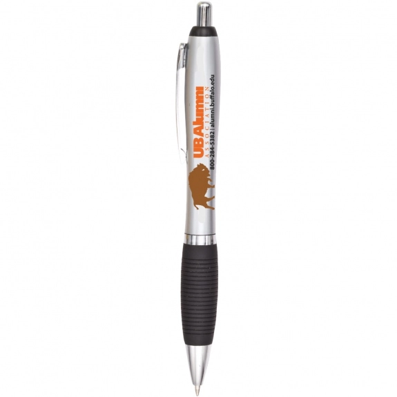 Full Color Curvaceous Custom Pen w/ Rubber Grip
