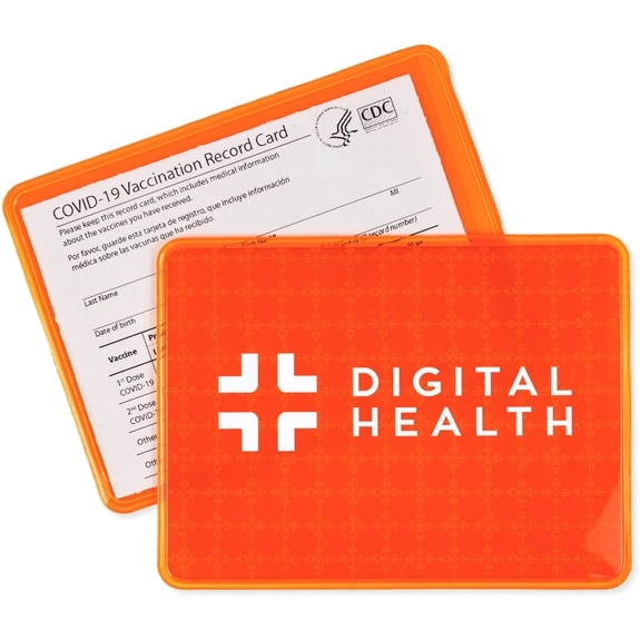 Bright orange Custom Vaccination Card Holder