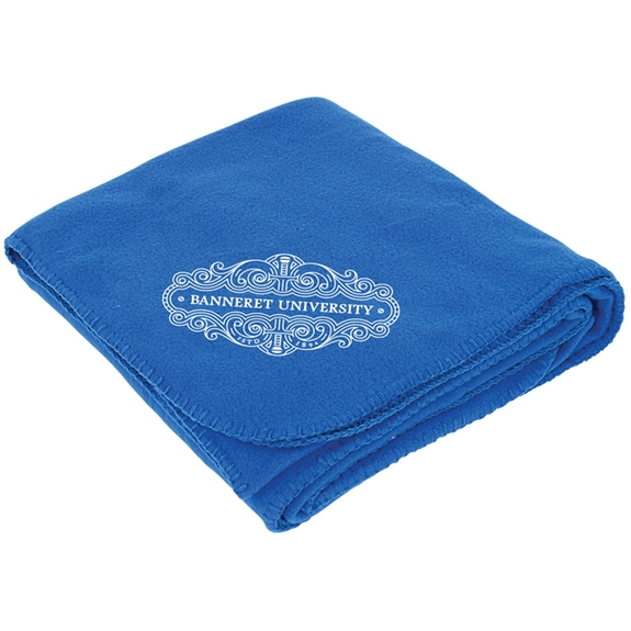 Blue Promotional Soft Fleece Blanket - 50"w x 60"h