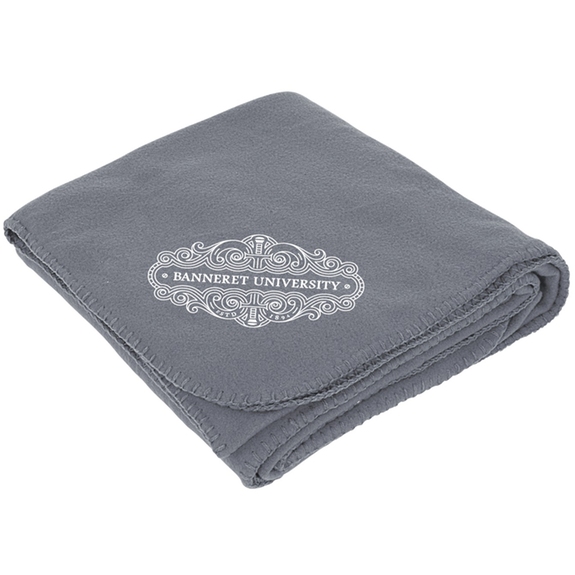 Gray Promotional Soft Fleece Blanket - 50"w x 60"h