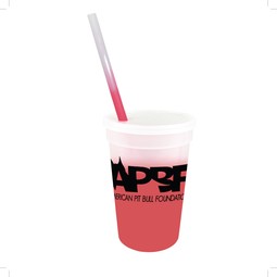 Frosted to red - Mood Color Changing Custom Logo Stadium Cup - 17 oz.