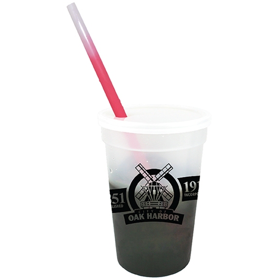 Frosted to smoke - Mood Color Changing Custom Logo Stadium Cup - 17 oz.