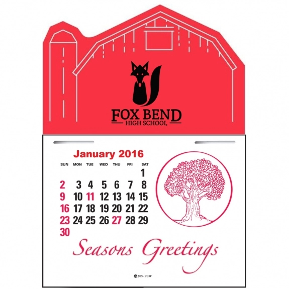 Red Magna-Stick Custom Calendar - Barn