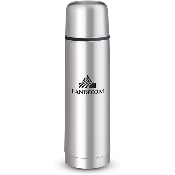 Silver Stainless Steel Vacuum Promotional Bottle w/ Carrying Case - 16 oz.