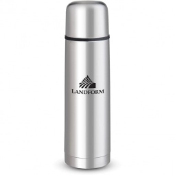 Silver Stainless Steel Vacuum Promotional Bottle w/ Carrying Case - 16 oz.