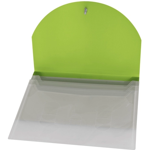 Green Color Flap Translucent Promotional Padfolio - 8.75"w x 12.5"h
