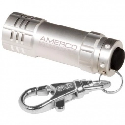 Silver Micro LED Custom Flashlight w/Keychain