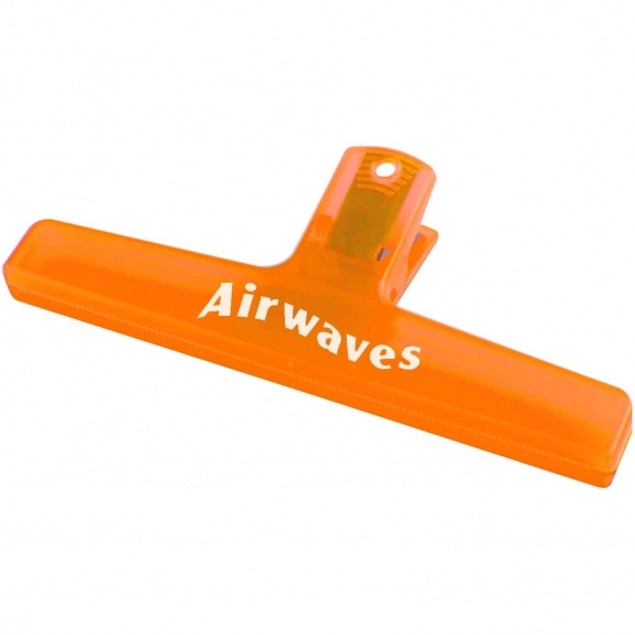 Translucent Orange Custom Keep-It Clip Memo and Bag Clip - 6"