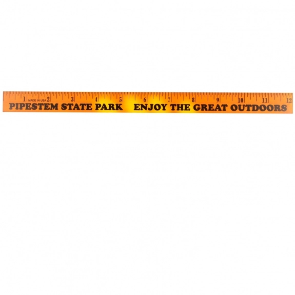 Orange to Yellow Color Changing Wooden Promotional Rulers - 12"
