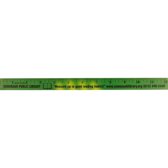 Green to Yellow Color Changing Wooden Promotional Rulers - 12"