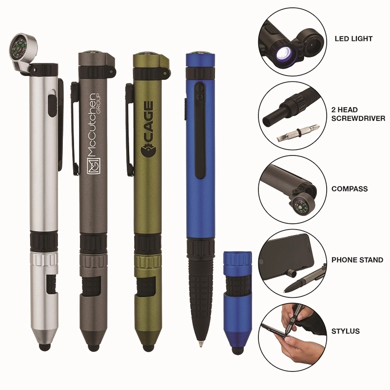 7in1 Promotional Utility Pen w/ Stylus Customized Pens & Tools e