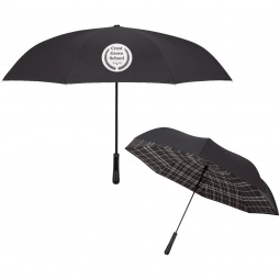 Black/White Tartan Inversion Custom Umbrella - 48"