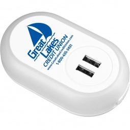 Side - UL Listed USB Custom Wall Charger w/ Night Light