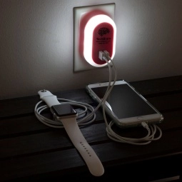 In USe - UL Listed USB Custom Wall Charger w/ Night Light