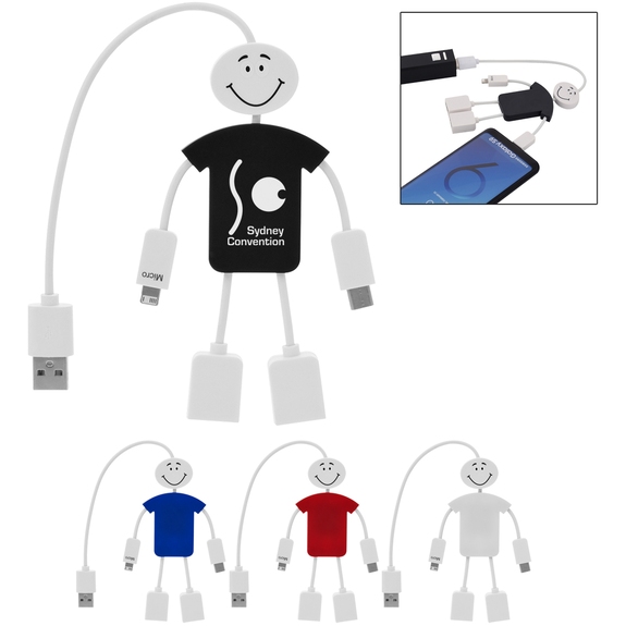 Techmate 3-in-1 Custom Charging Cable & USB Hub