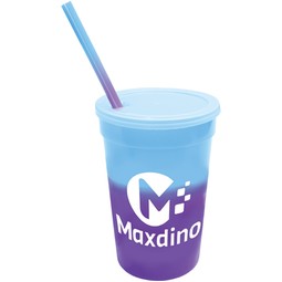 Blue to purple - Mood Color Changing Branded Stadium Cup - 22 oz.