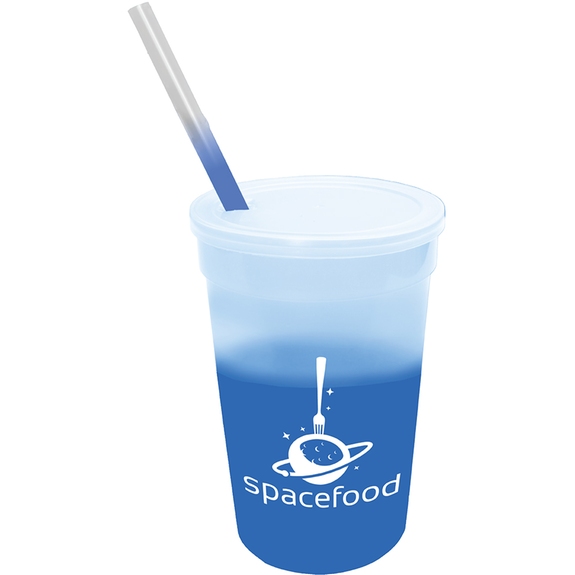 Frosted to blue - Mood Color Changing Branded Stadium Cup - 22 oz.