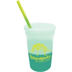 Frosted to green - Mood Color Changing Branded Stadium Cup - 22 oz.