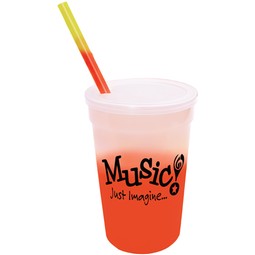 Frosted to orange - Mood Color Changing Branded Stadium Cup - 22 oz.
