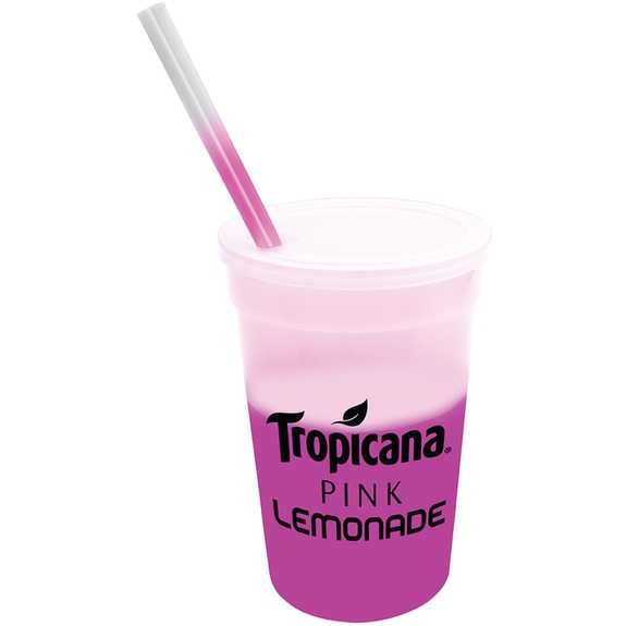 Frosted to pink - Mood Color Changing Branded Stadium Cup - 22 oz.