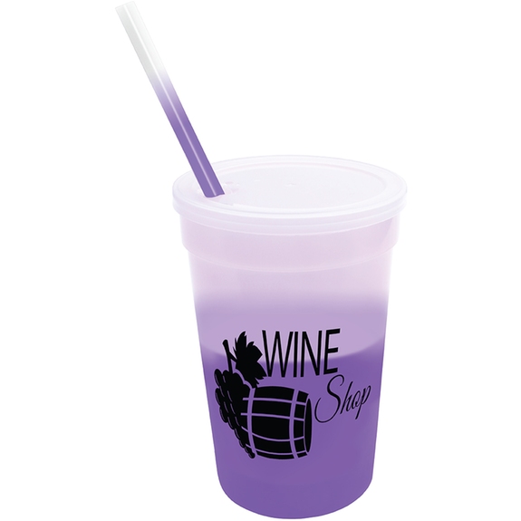 Frosted to purple - Mood Color Changing Branded Stadium Cup - 22 oz.