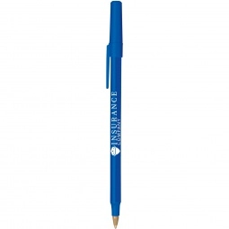 Cobalt Blue BIC Round Stic Imprinted Pen