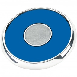 Royal Blue Custom Leather Coaster w/ Zinc Finish