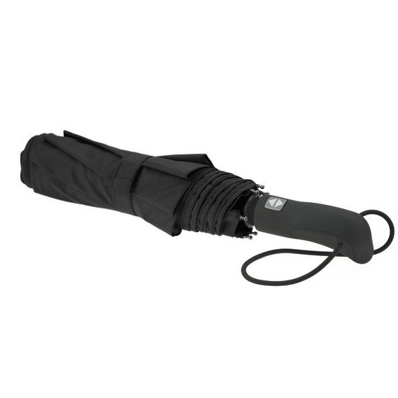 Closed Black Promotional Umbrellas w/ Ultra Comfort Grip - 46"