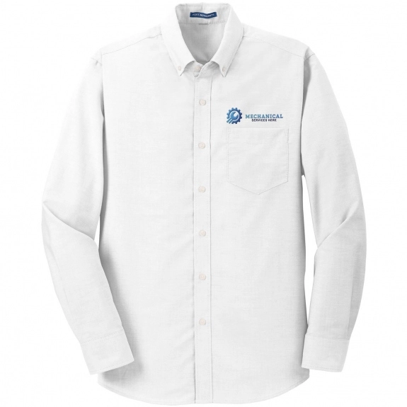 White Port Authority Button Down Custom Dress Shirts - Men's