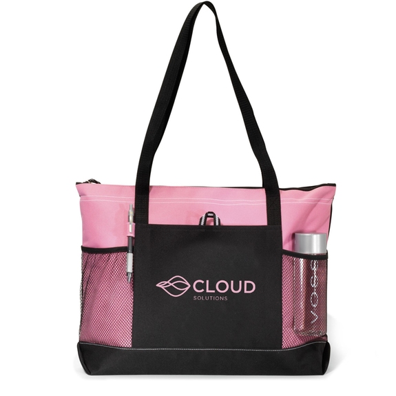 Peony Pink - Select Zippered Promotional Tote - 20"w x 14"h x 4"d