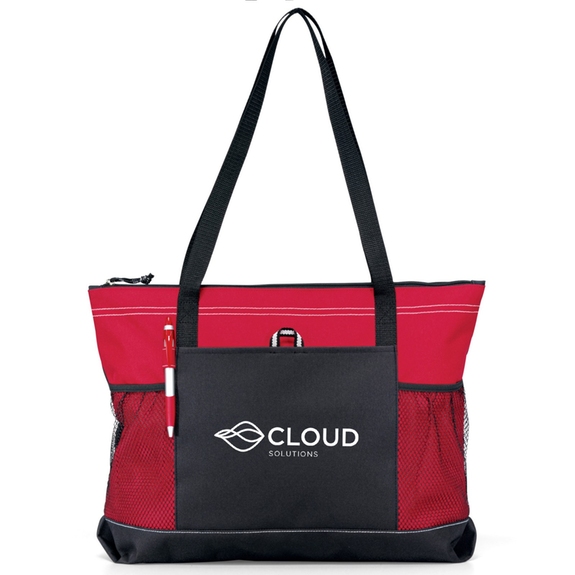 Red - Select Zippered Promotional Tote - 20"w x 14"h x 4"d
