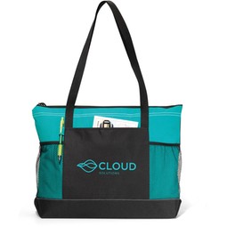 Turquoise - Select Zippered Promotional Tote - 20"w x 14"h x 4"d
