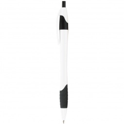 White/Black Javelin Promotional Pen w/ Colored Grip