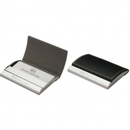 Silver/Black Textured Black Magnetic Promotional Business Card Holders