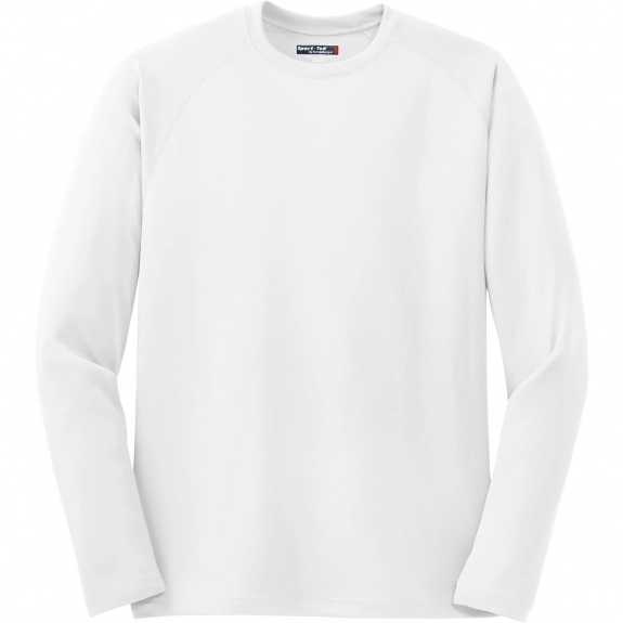 White Sport-Tek Dry Zone Long Sleeve Raglan Logo T-Shirt - Men's
