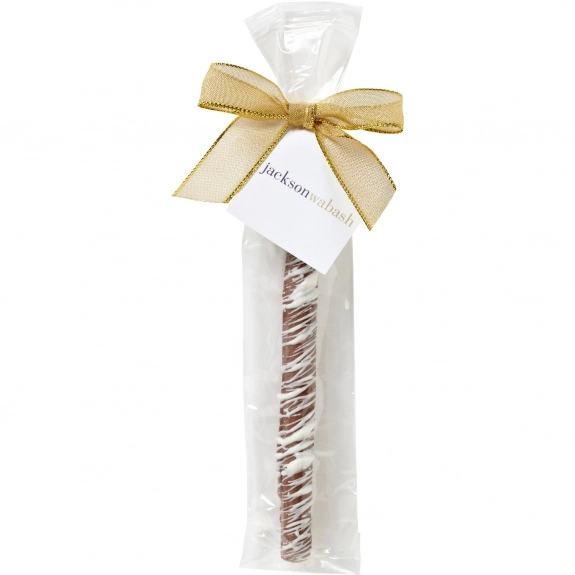 Full Color Custom Chocolate Covered Pretzel Rods - Chocolate Drizzle