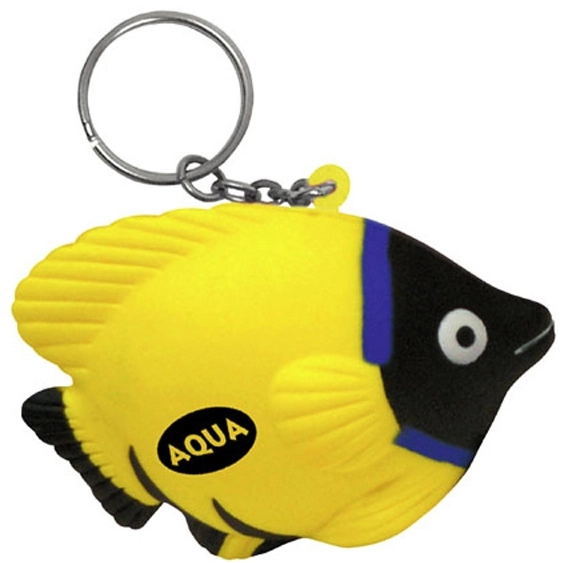 Yellow/Black Tropical Fish Custom Keychain Stress Ball