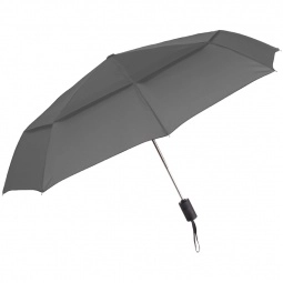 Charcoal Auto Open Promotional Umbrellas w/ Safety Shaft 