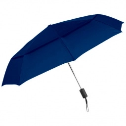 Navy Blue Auto Open Promotional Umbrellas w/ Safety Shaft 