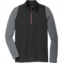 Black/Dark Grey/Gym Red Nike Golf Dri-FIT Stretch 1/2 Zip Custom Jackets