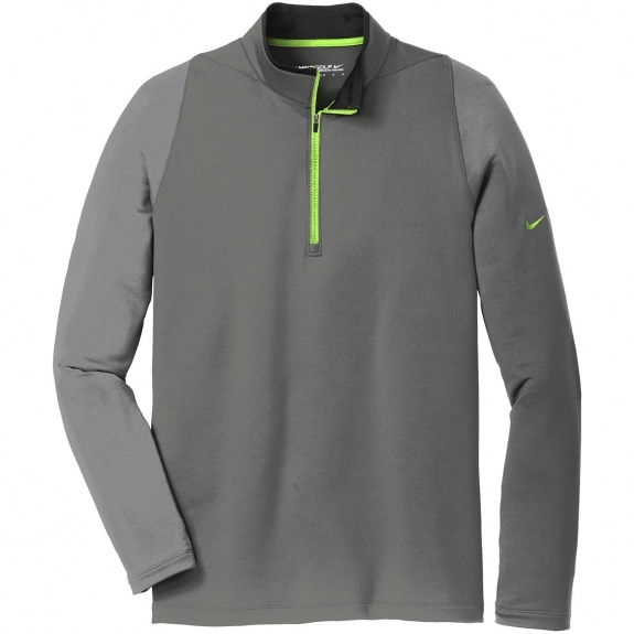 Dark Grey/ Cool Grey/ Volt Nike Golf Dri-FIT Stretch 1/2 Zip Custom Jackets