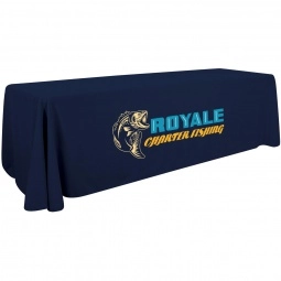 Navy - Full Color 3-Sided Custom Tablecloth - 8 ft.