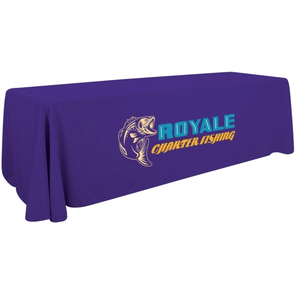 Purple - Full Color 3-Sided Custom Tablecloth - 8 ft.