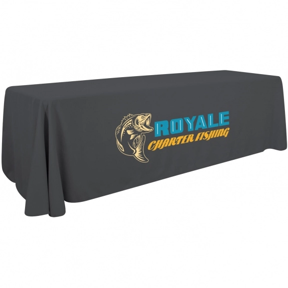 Charcoal - Full Color 3-Sided Custom Tablecloth - 8 ft.
