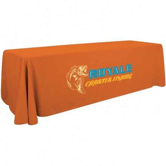 Orange - Full Color 3-Sided Custom Tablecloth - 8 ft.