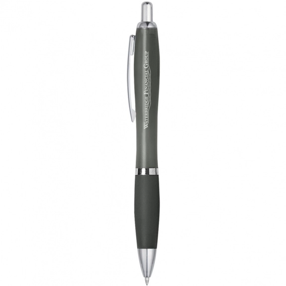Translucent Charcoal Contour Custom Pen w/ Rubber Grip