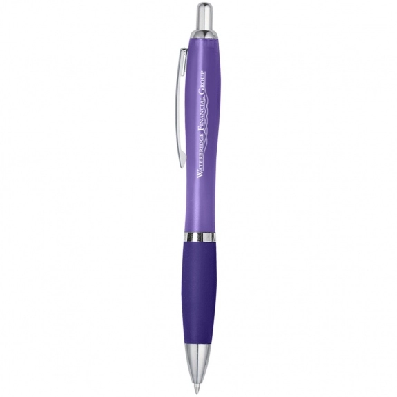 Translucent Purple Contour Custom Pen w/ Rubber Grip