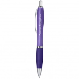Translucent Purple Contour Custom Pen w/ Rubber Grip