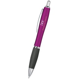 Metallic Fuchsia Contour Custom Pen w/ Rubber Grip