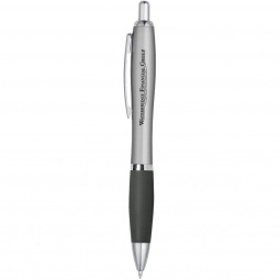 Silver/Charcoal Contour Custom Pen w/ Rubber Grip